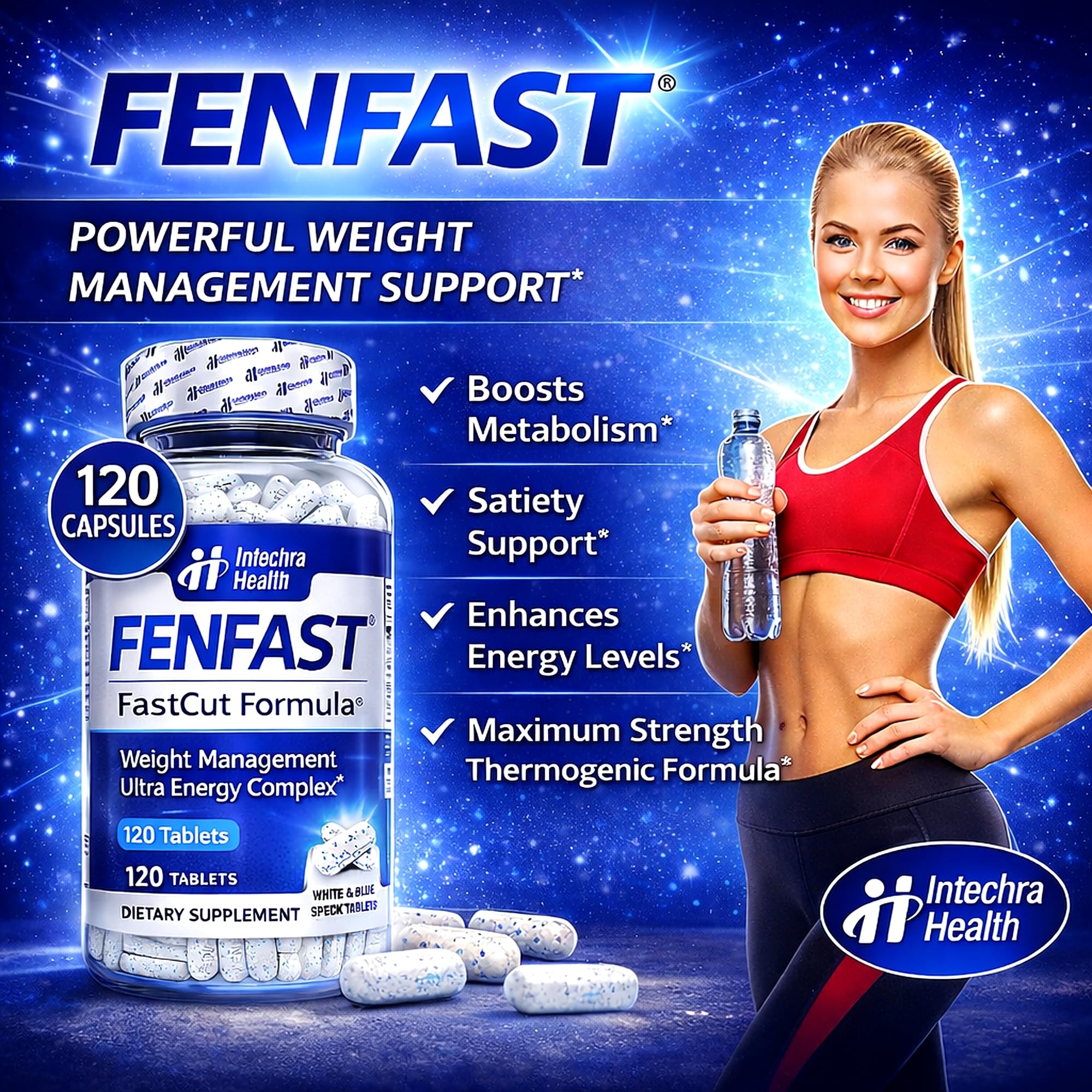 FASTCUT Energy & Focus Diet Pills opened packaging with tablets