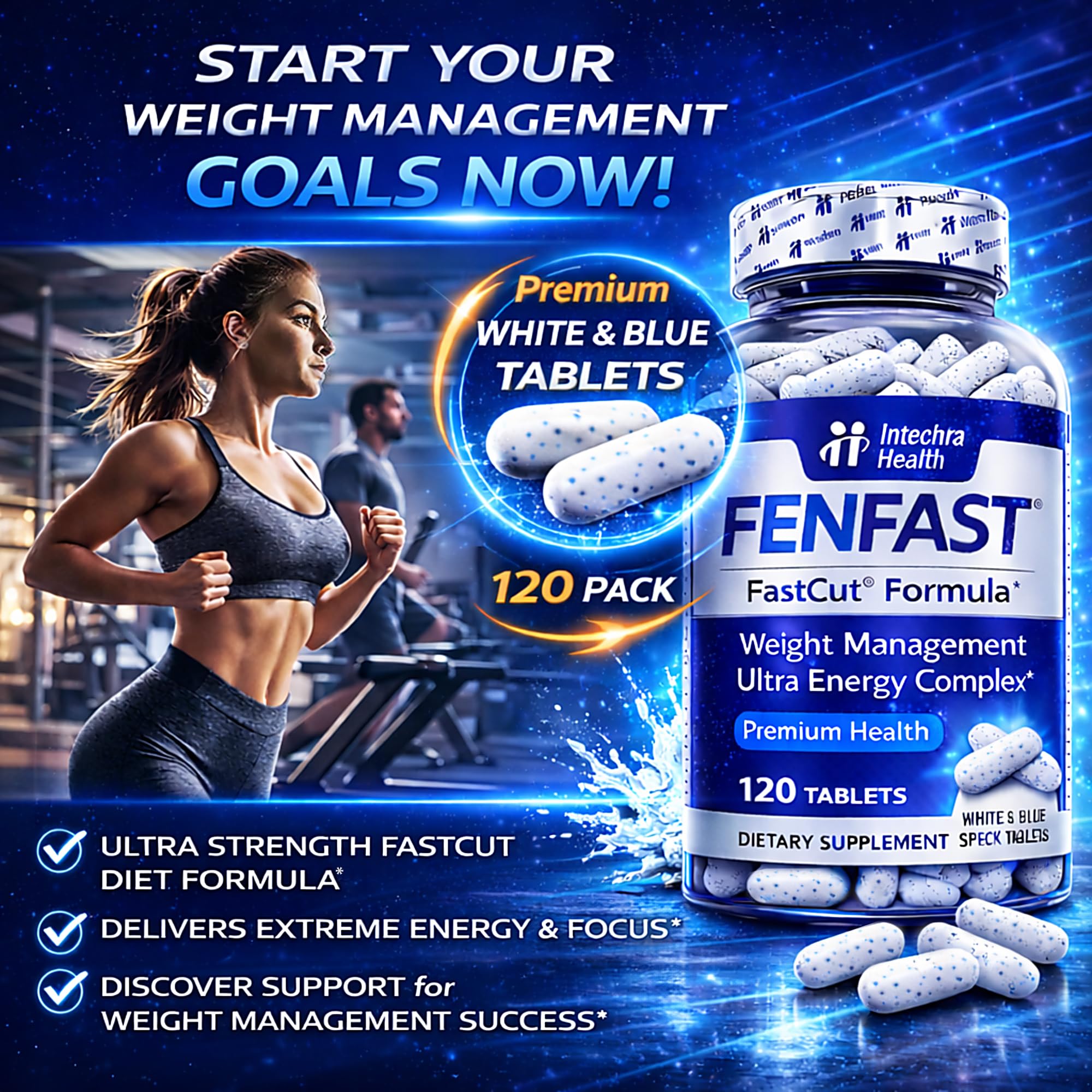 FASTCUT Energy & Focus Diet Pills side view of packaging