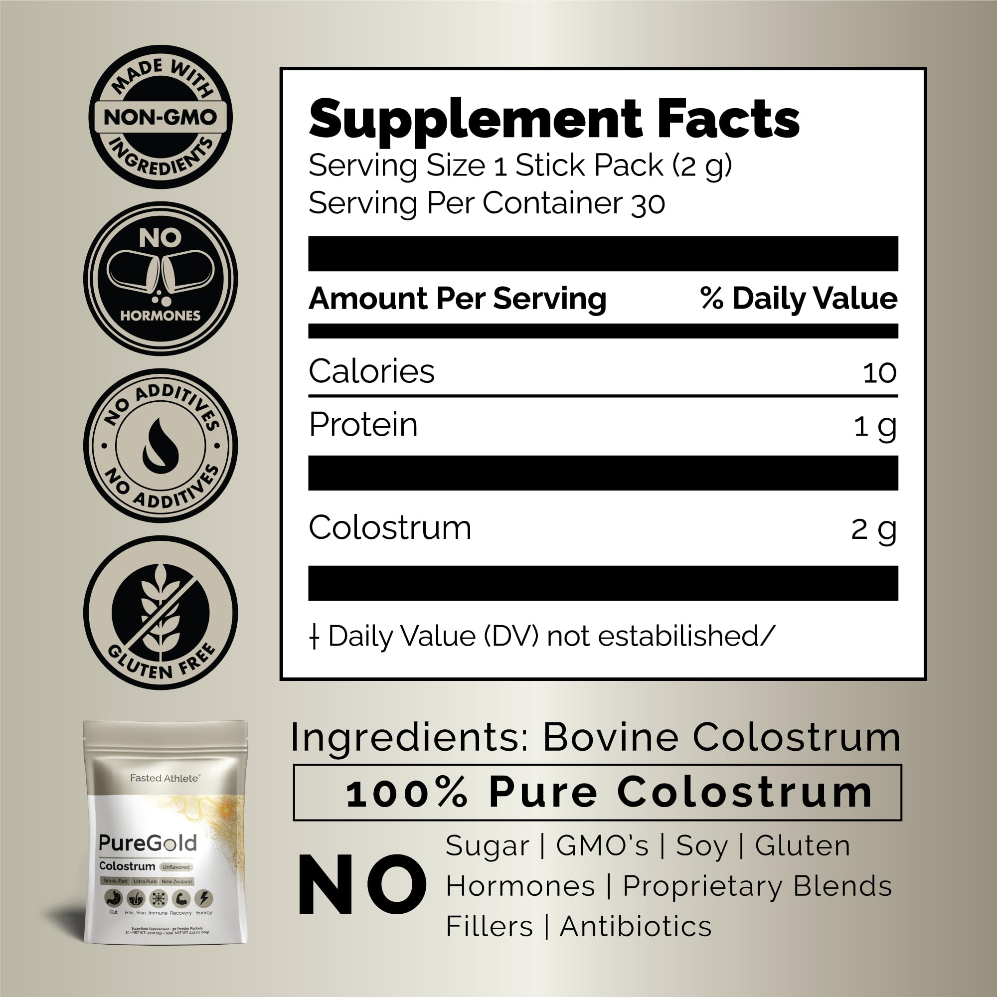 Fasted Athlete Bovine Colostrum Supplement being poured