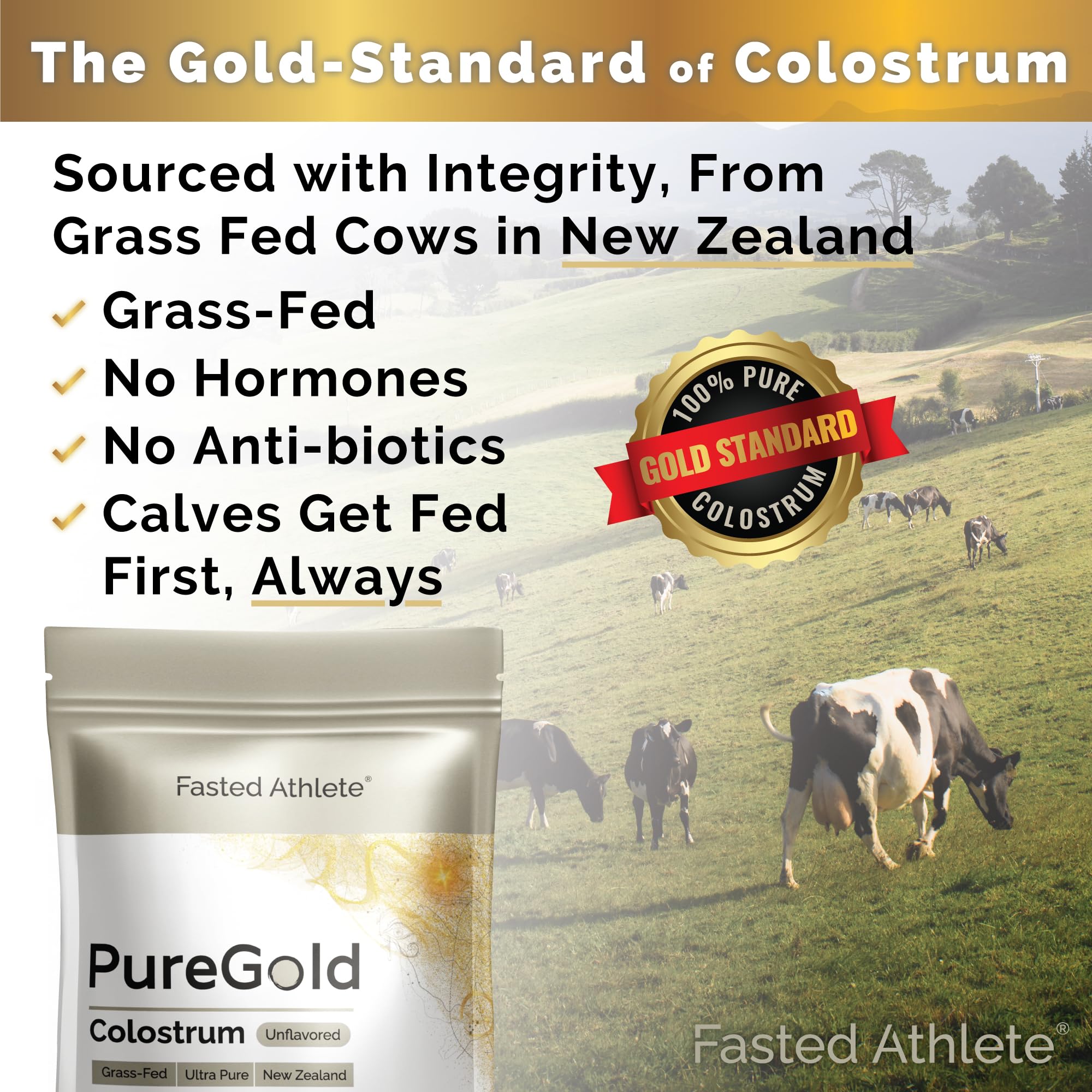 Fasted Athlete Bovine Colostrum Supplement nutritional information