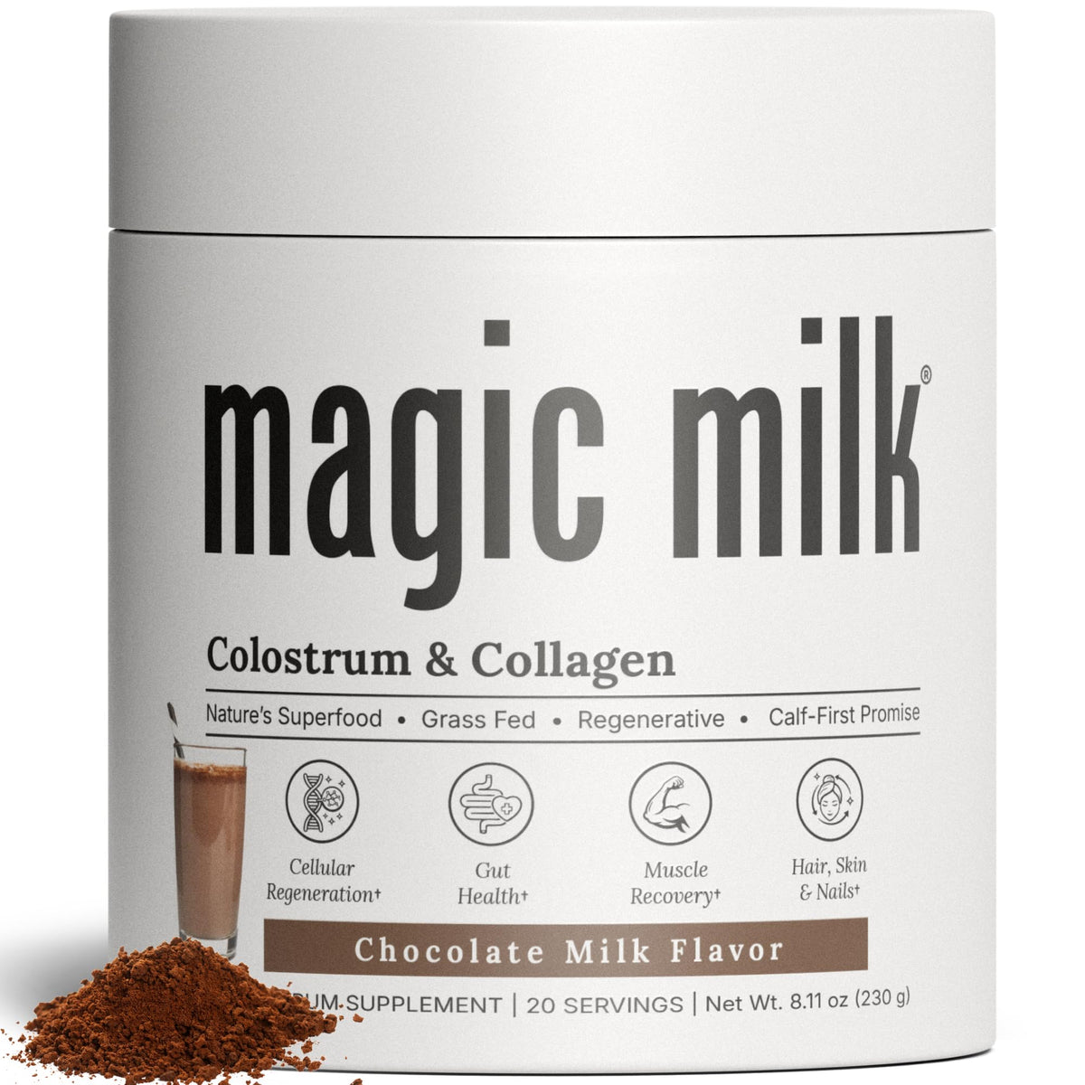 Fasted Athlete Magic Milk Bovine Colostrum front view packaging