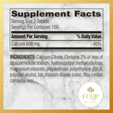 FCQP Calcium Citrate Dietary Supplement Tablets 600mg bottle with label
