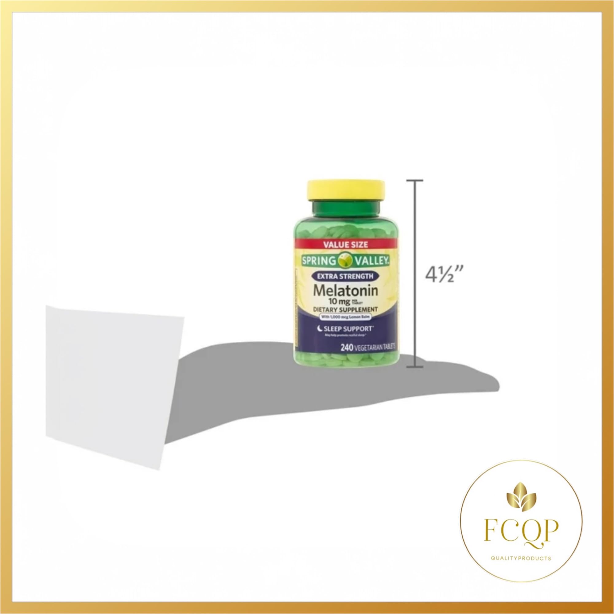 FCQP Melatonin Tablets 10mg with lemon balm leaves