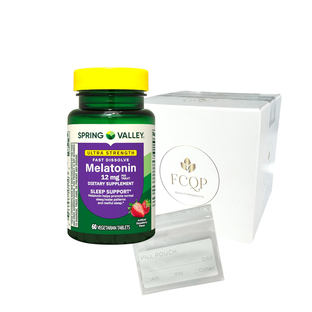 FCQP Ultra Strength Melatonin Fast-Dissolve Tablets 12mg strawberry flavour