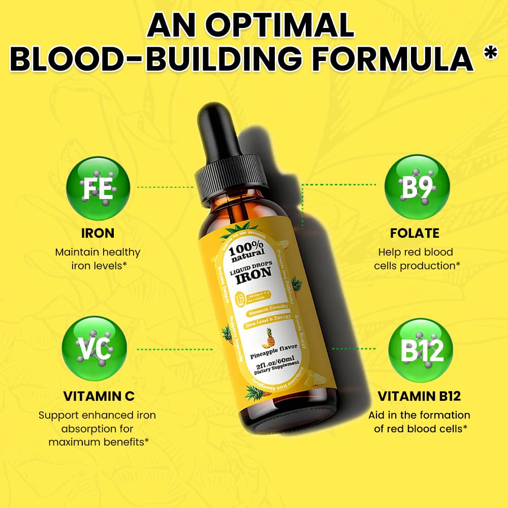 FEAVBAFT Iron Supplement Drops lifestyle scene with fruit