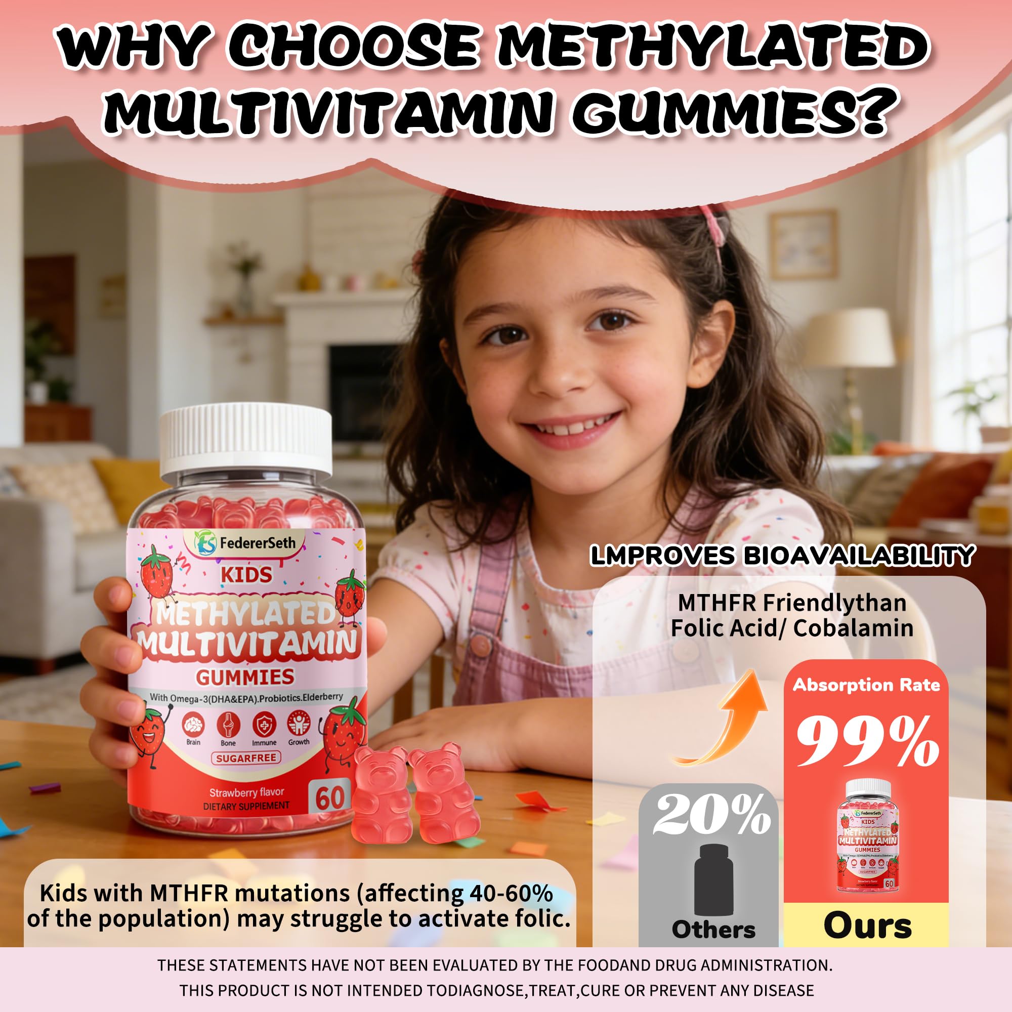 FedererSeth Kids Multivitamin Gummies in a child's hand