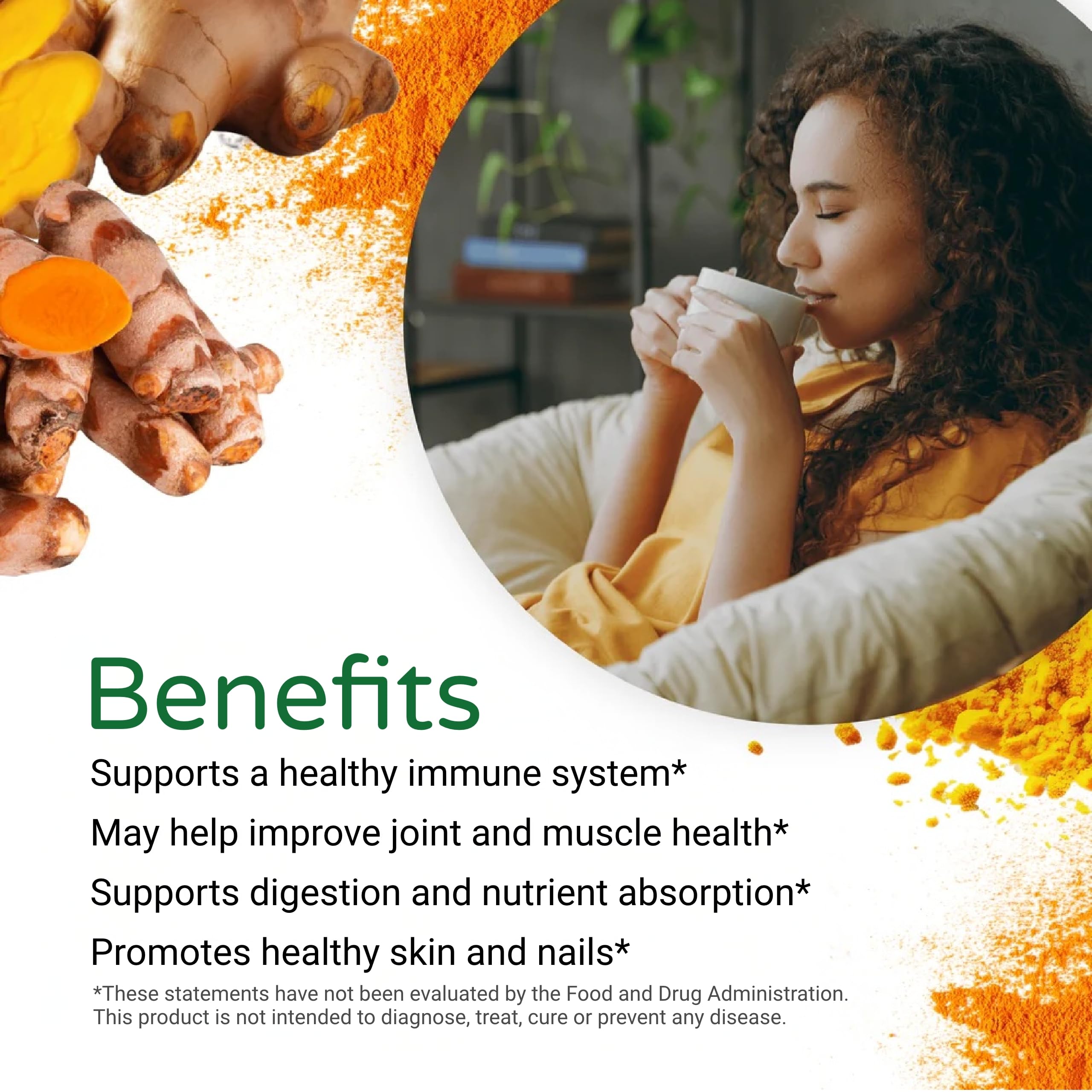 FEEL GOOD Pure Curcumin Powder mixed into a smoothie