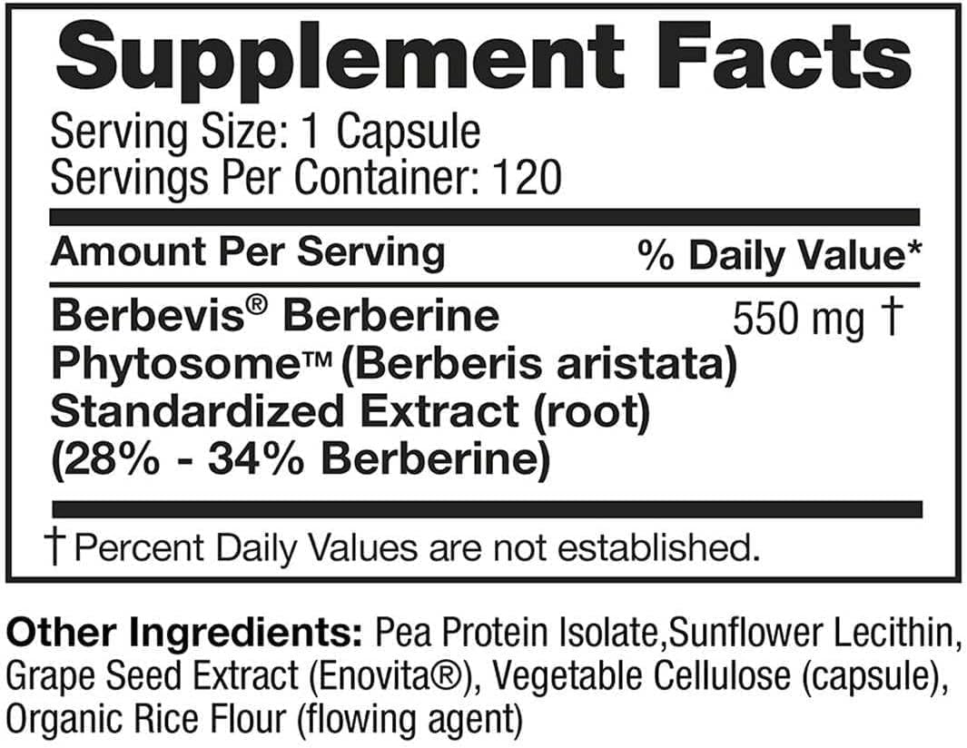 Feel Good Superfoods Berberine Phytosome 500mg capsules on a table