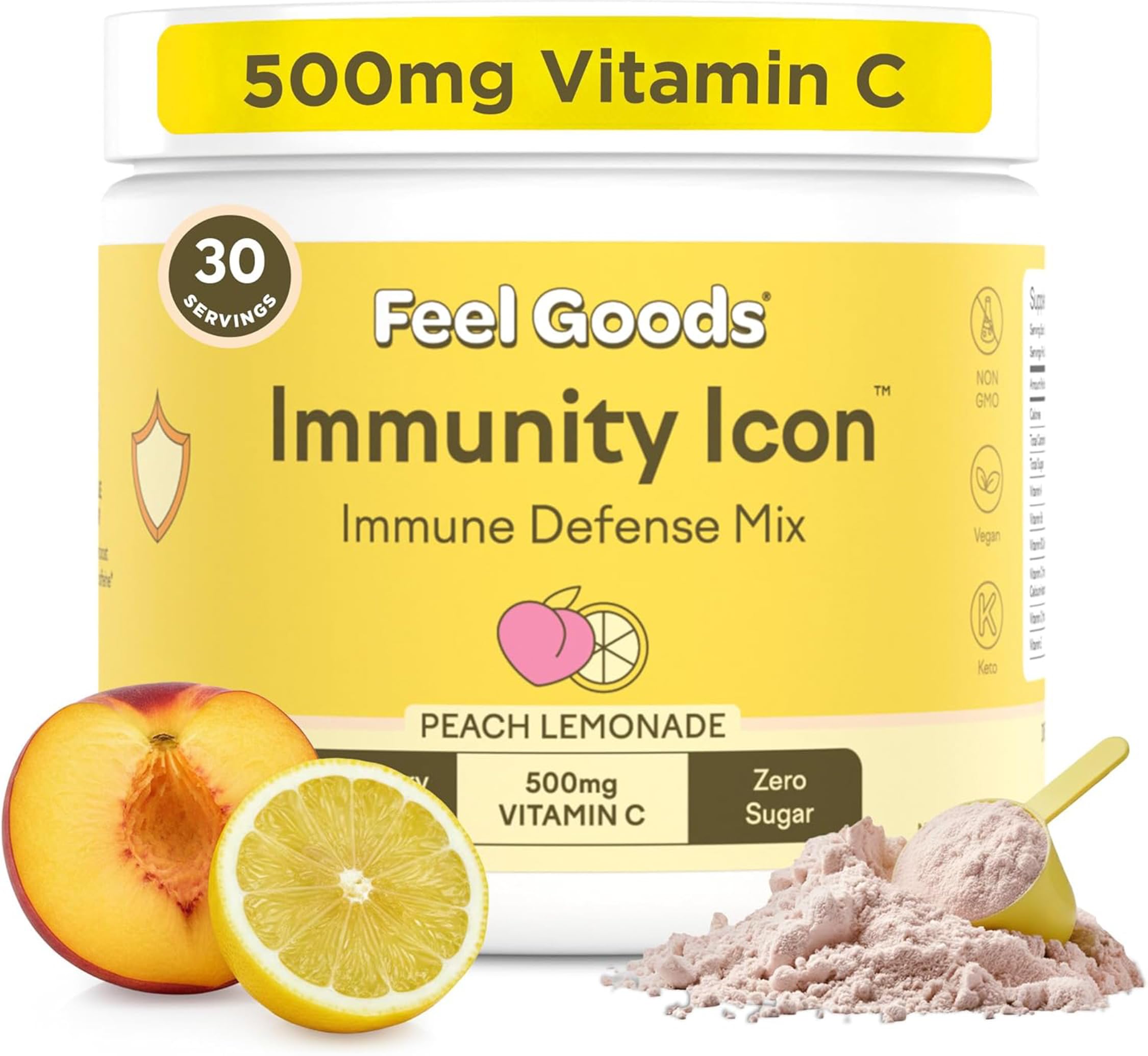 Feel Goods daily wellness Icon Peach Lemonade Drink Mix front view