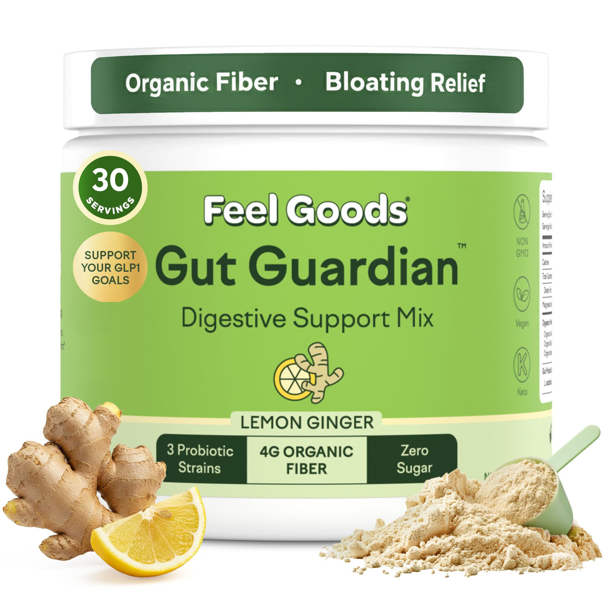 Feel Goods Lemon Ginger daily Support Powder front view