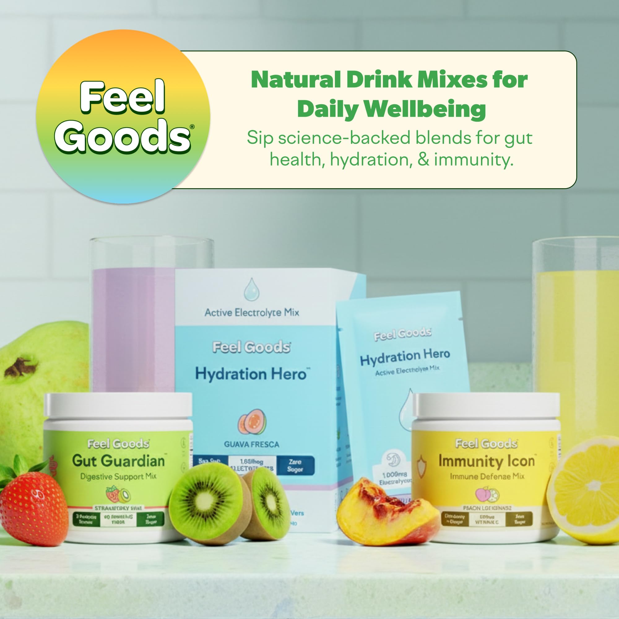 Feel Goods Lemon Ginger daily Support Powder nutritional information