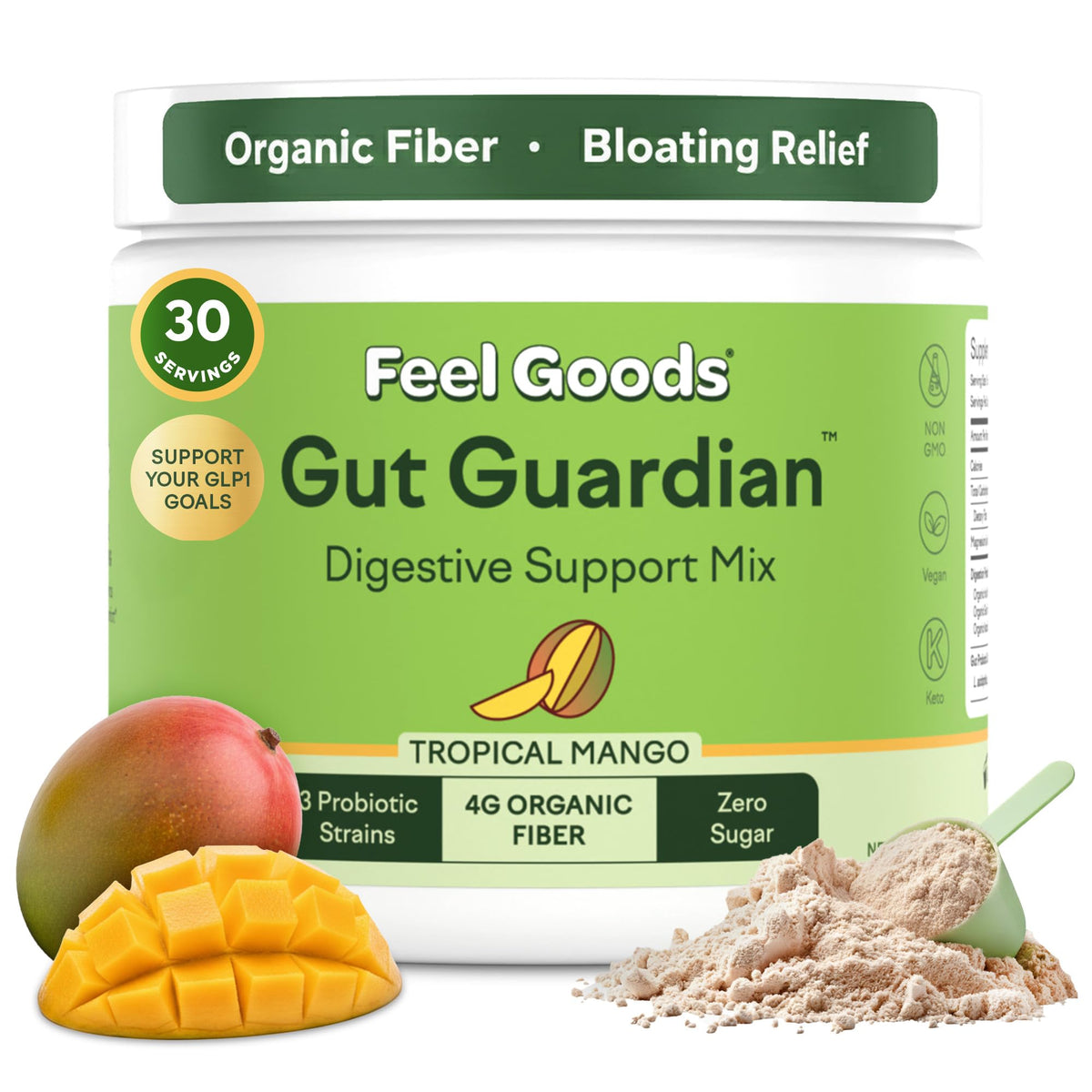 Feel Goods Tropical Mango daily Support Powder packaging front view