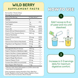 Feel Goods Wild Berry daily wellness Support Drink Mix with glass of water