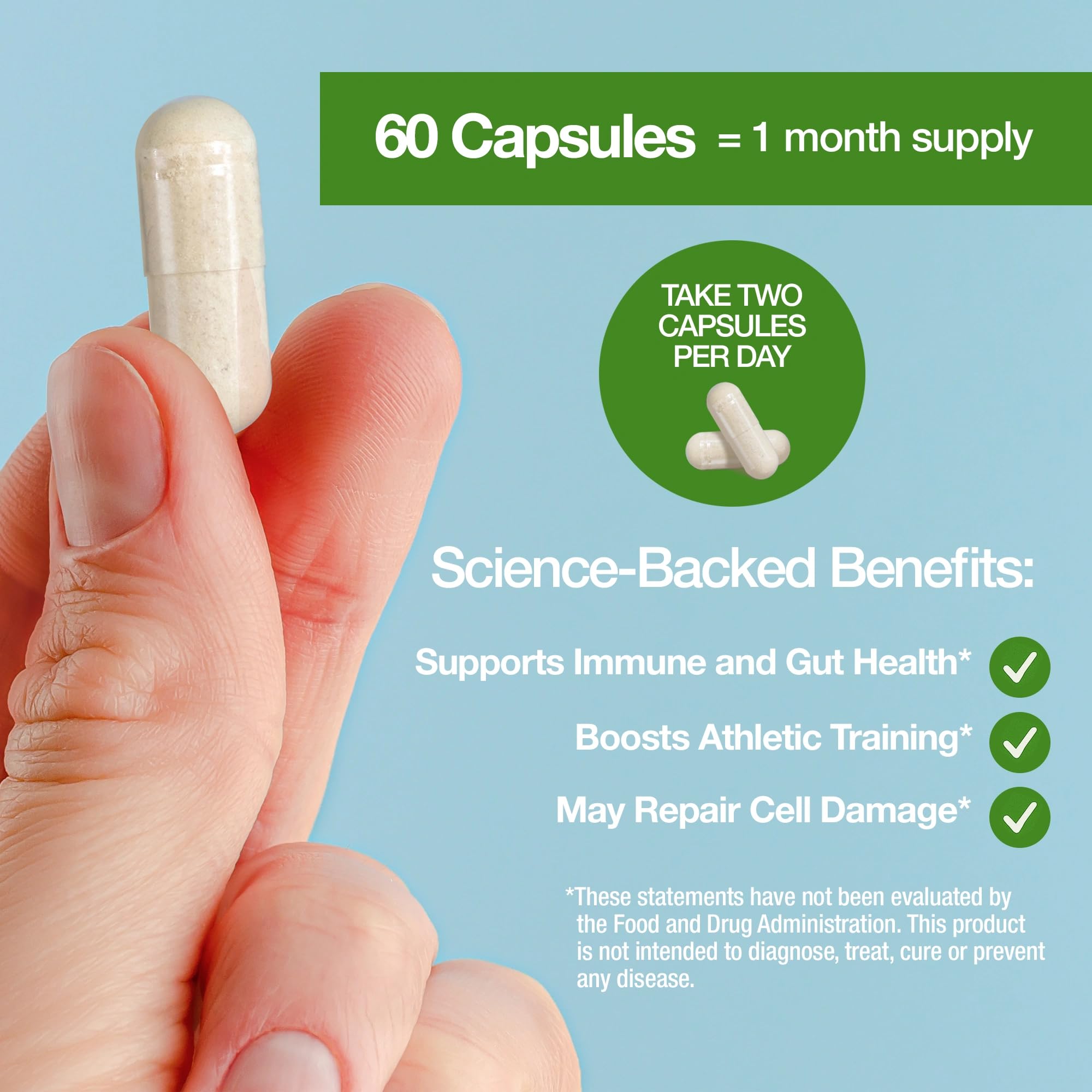 FeelGood Superfoods Bovine Colostrum Capsules on a wooden table