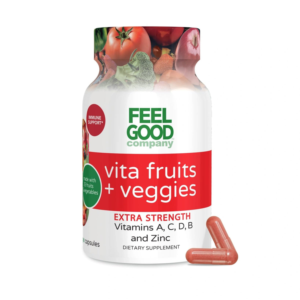 FeelGood Superfoods daily wellness Support Capsules front view