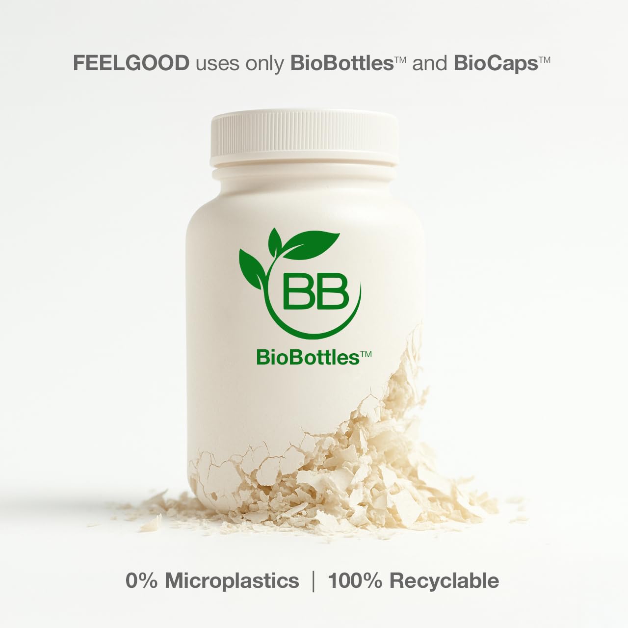 FeelGood Superfoods daily wellness Support Capsules lifestyle shot with fruits