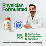 FeelGood Superfoods daily wellness Support Capsules on a wooden table