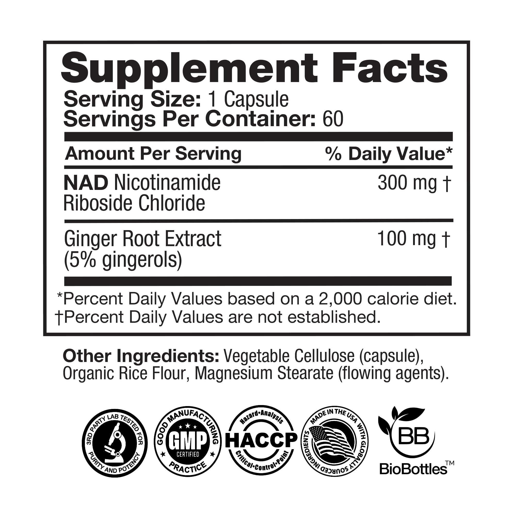 FeelGood Superfoods NAD+ Precursor Capsules on a wooden table