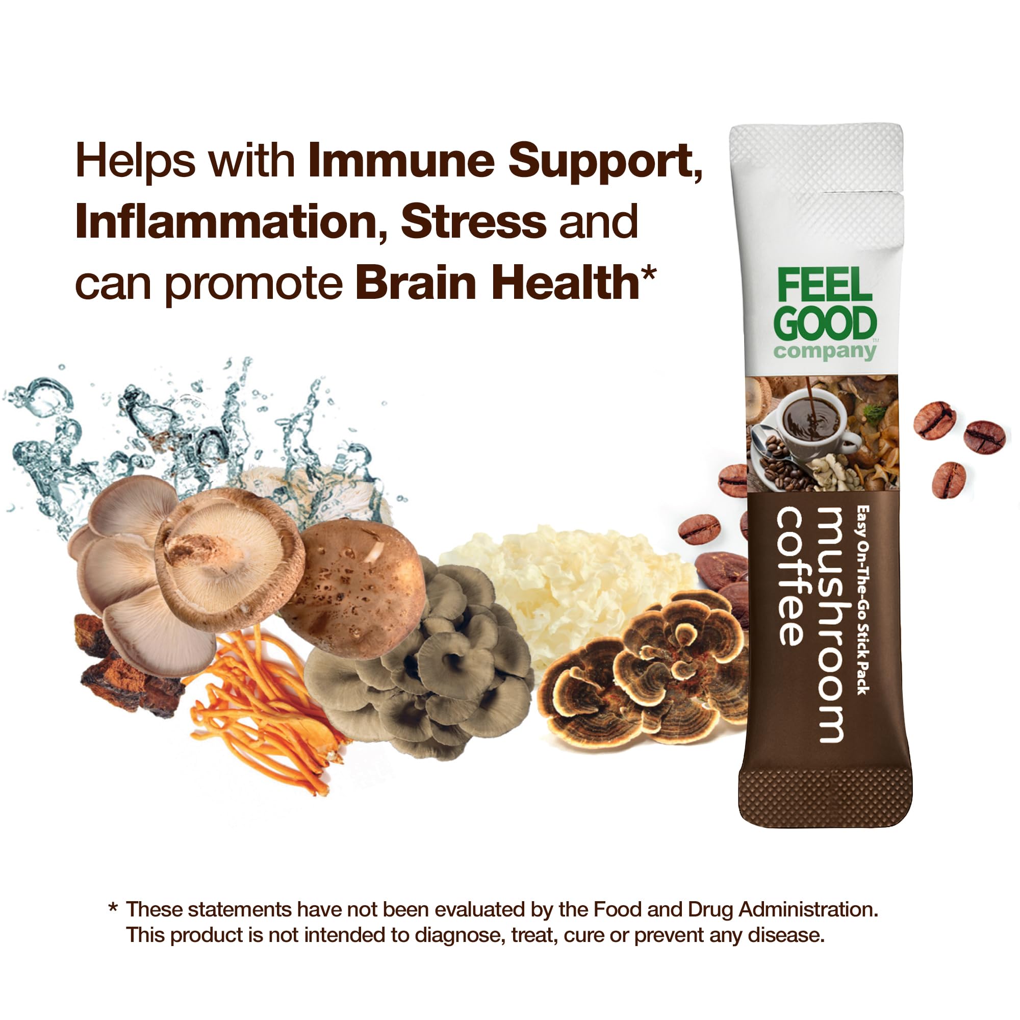 FeelGood Superfoods Organic Mushroom Supplement Sticks in a lifestyle setting