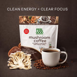 FeelGood Superfoods Organic Mushroom Supplement Sticks opened with contents visible