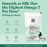 Femininity Smooth as Silk Omega 7 Softgels bottle with dosage instructions