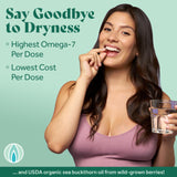 Femininity Smooth as Silk Omega 7 Softgels with natural ingredients displayed