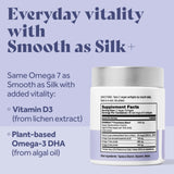 Femininity Smooth as Silk+ Omega 7 Supplement bottle with label