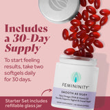 Femininity Smooth as Silk+ Omega 7 Supplement softgels in a hand