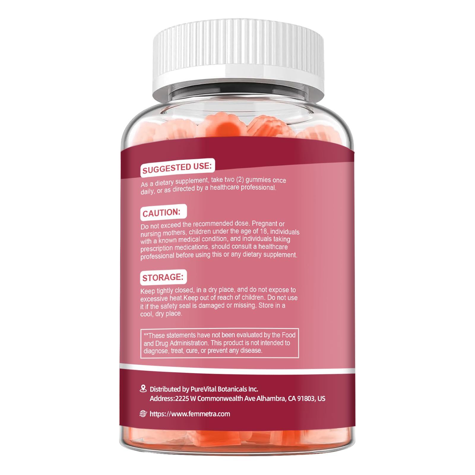 Femmetra B-Complex Gummies nutritional information