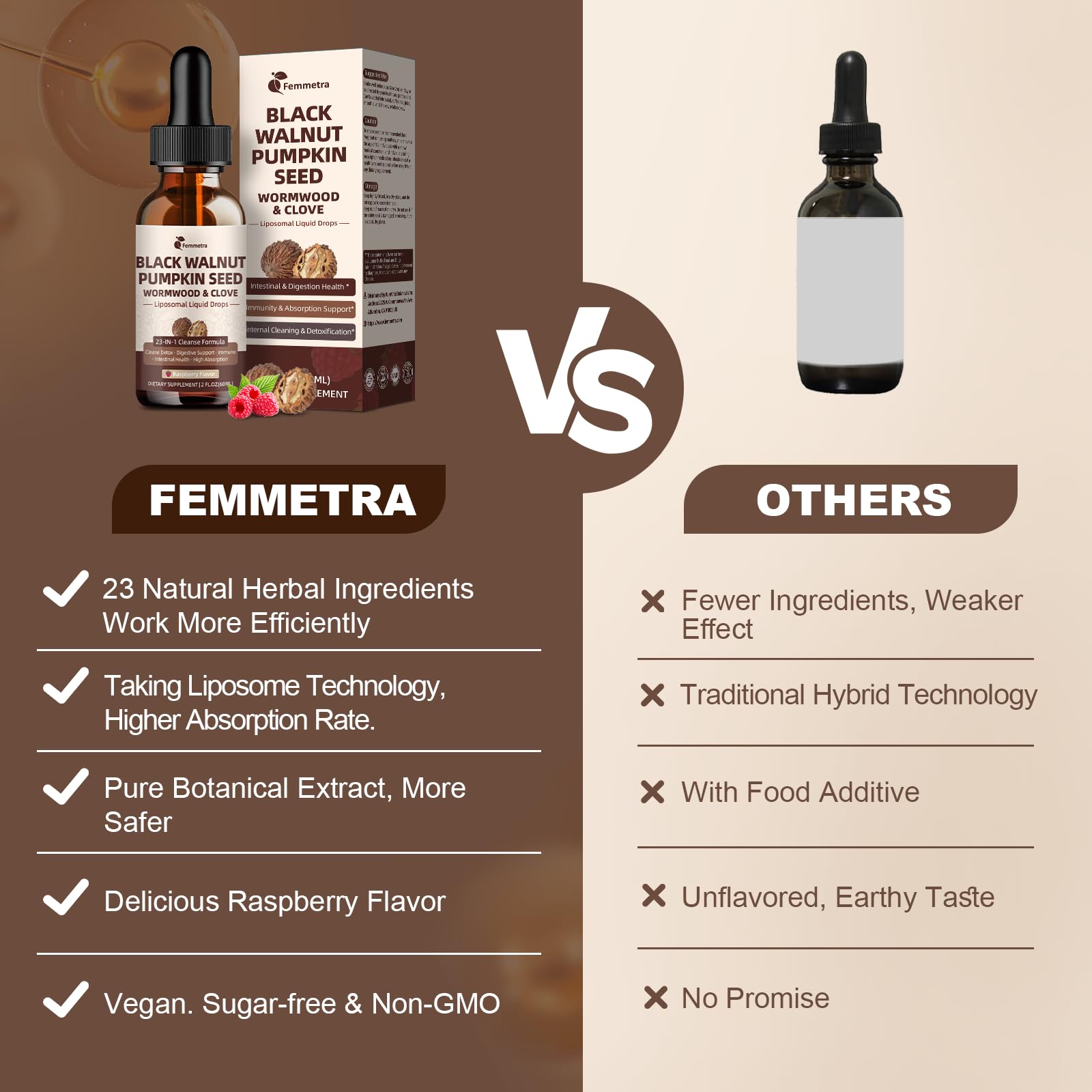 Femmetra Herbal Cleanse Drops with herbal ingredients