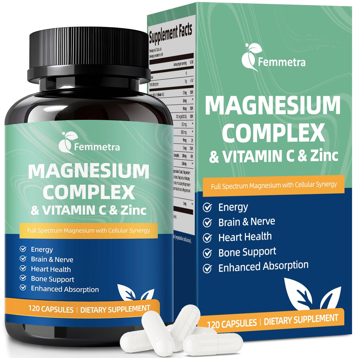 Femmetra Magnesium Complex 23-in-1 Wellness 1260mg front view
