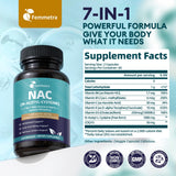Femmetra N-Acetyl-L-Cysteine 1000mg capsules side view