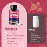 Femmetra NAD+ Supplement 318g with packaging