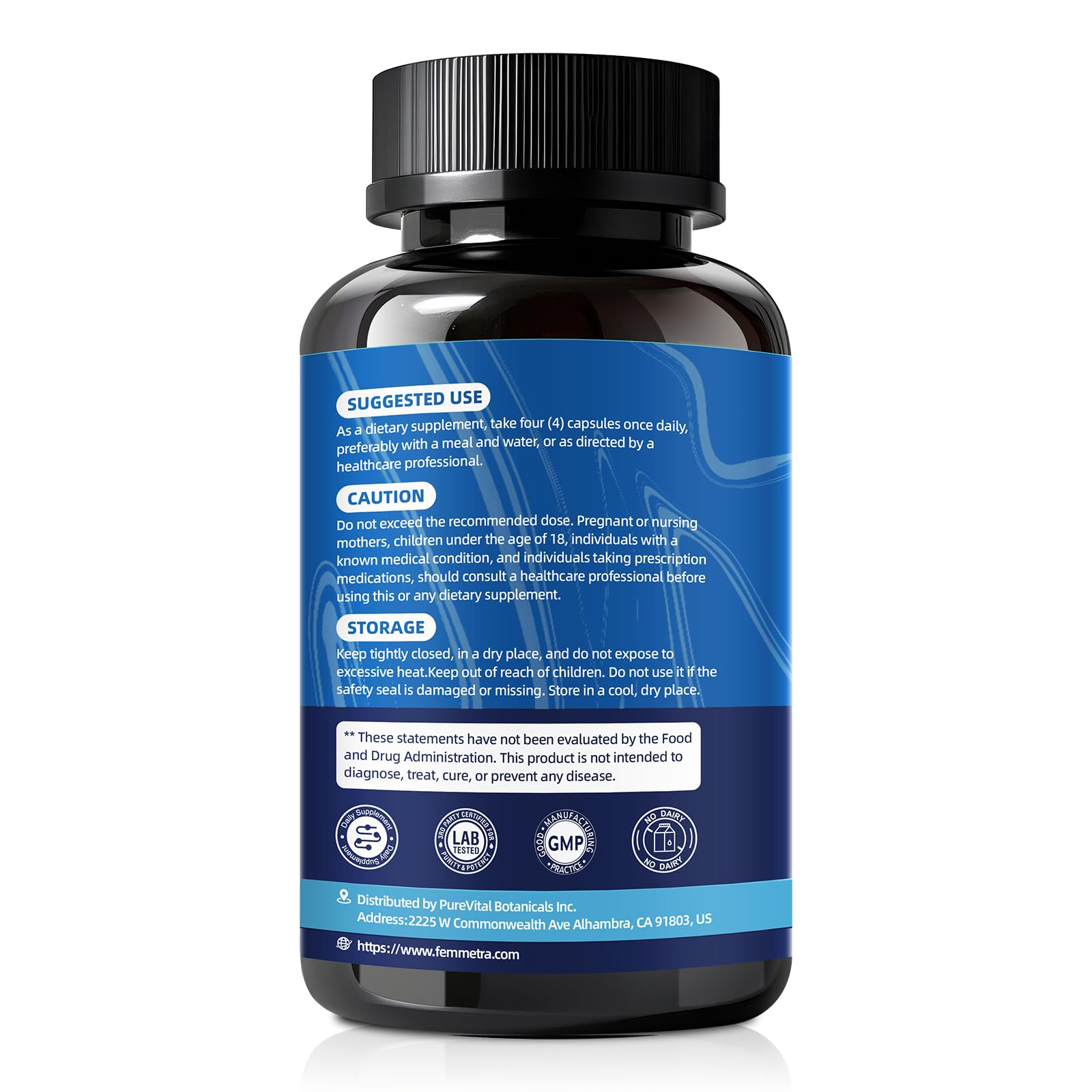 Femmetra Neuropathy Support Formula capsules in a hand