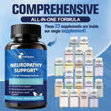 Femmetra Neuropathy Support Formula displayed with other health supplements