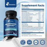 Femmetra Neuropathy Support Formula side view of bottle