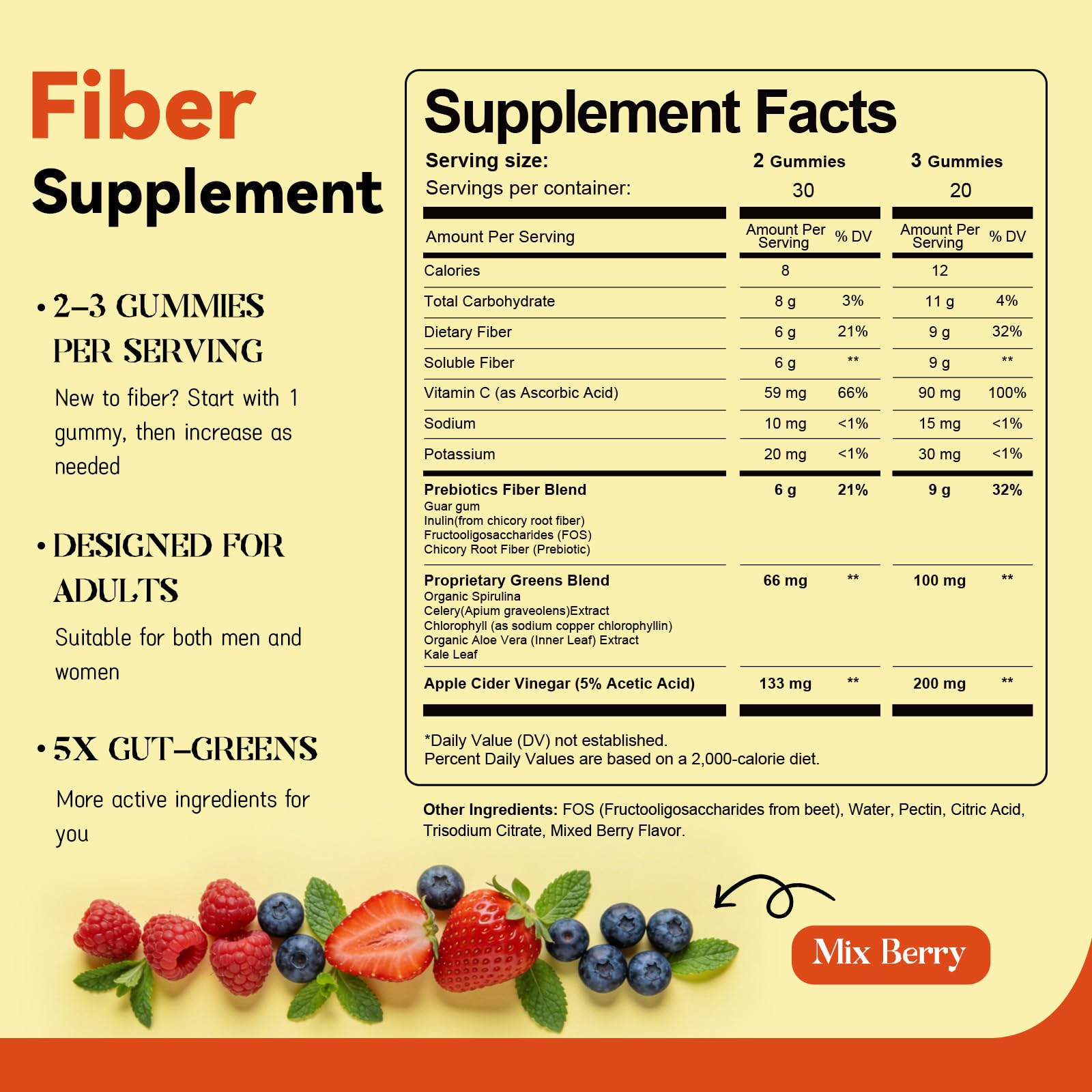 Femmetra Prebiotic Fiber Gummies with apple cider vinegar