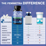 Femmetra Prebiotic Probiotic Supplement with natural botanical extracts
