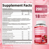 Femmetra Probiotics for Women 200 Billion CFU Gummies displayed with fresh cranberries