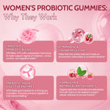 Femmetra Probiotics for Women 200 Billion CFU Gummies with a few gummies on a table
