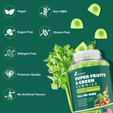 Femmetra Super Greens Gummies on a wooden table