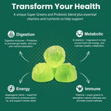 Femmetra Super Greens Gummies open package with gummies displayed