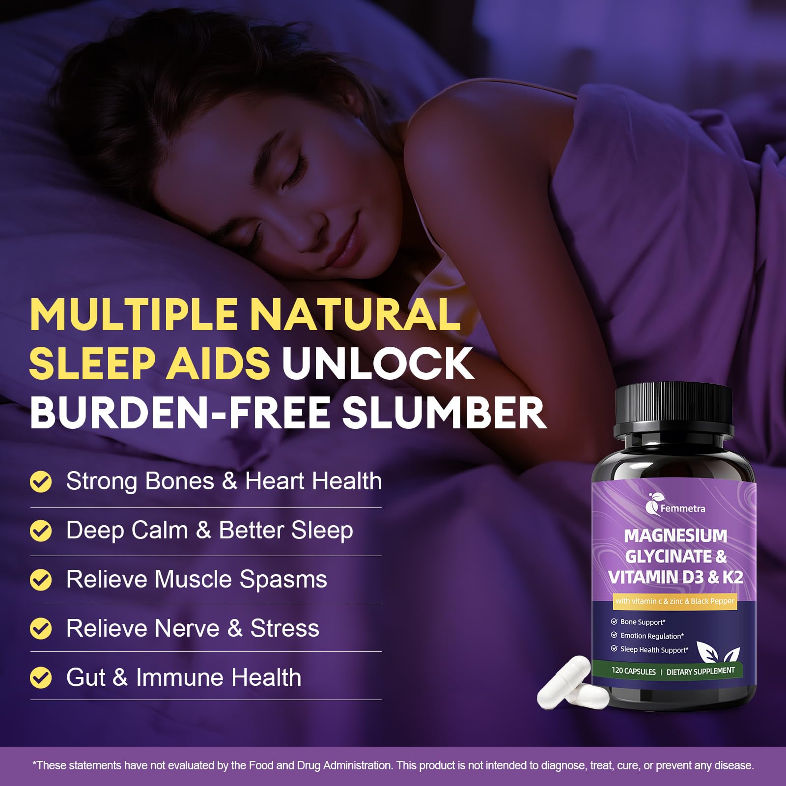 Femmetra supplement bottle with black pepper extract label