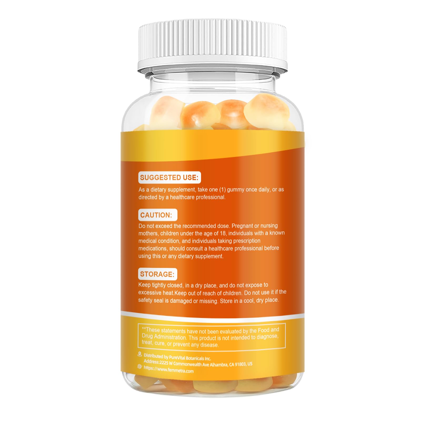 Femmetra Vitamin C Gummies opened with gummies visible