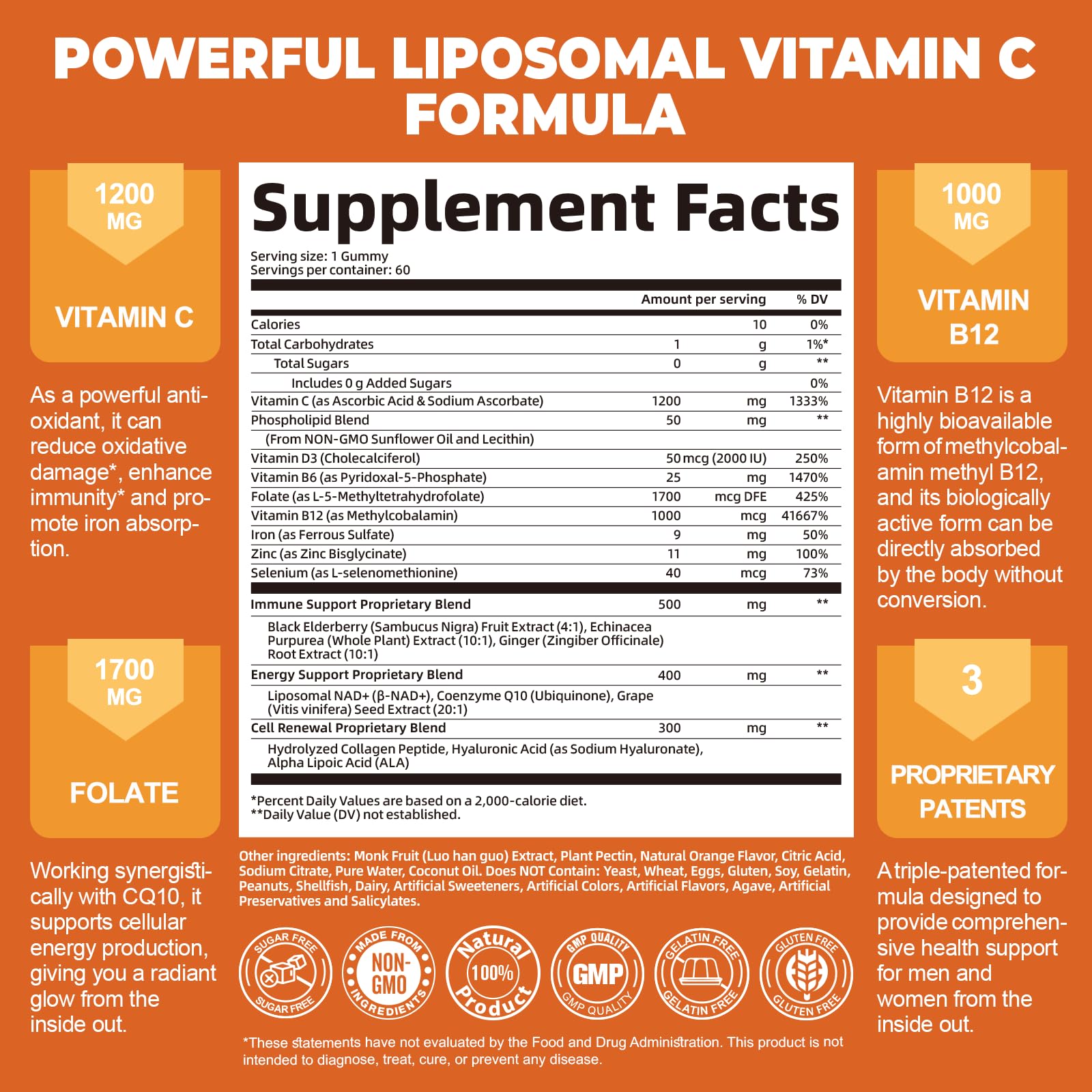 Femmetra Vitamin C Gummies orange flavour close-up