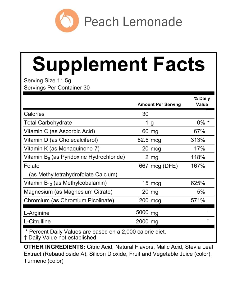 Fenix Nutrition L-Arginine Powder 5000mg ingredients list