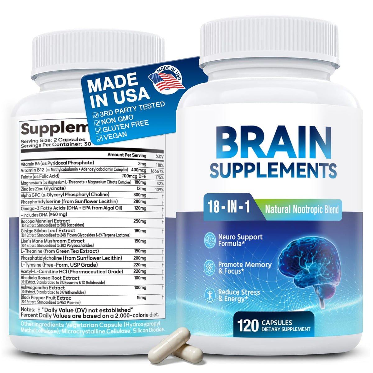 Fenolutra Ginkgo Biloba 120 capsules front view