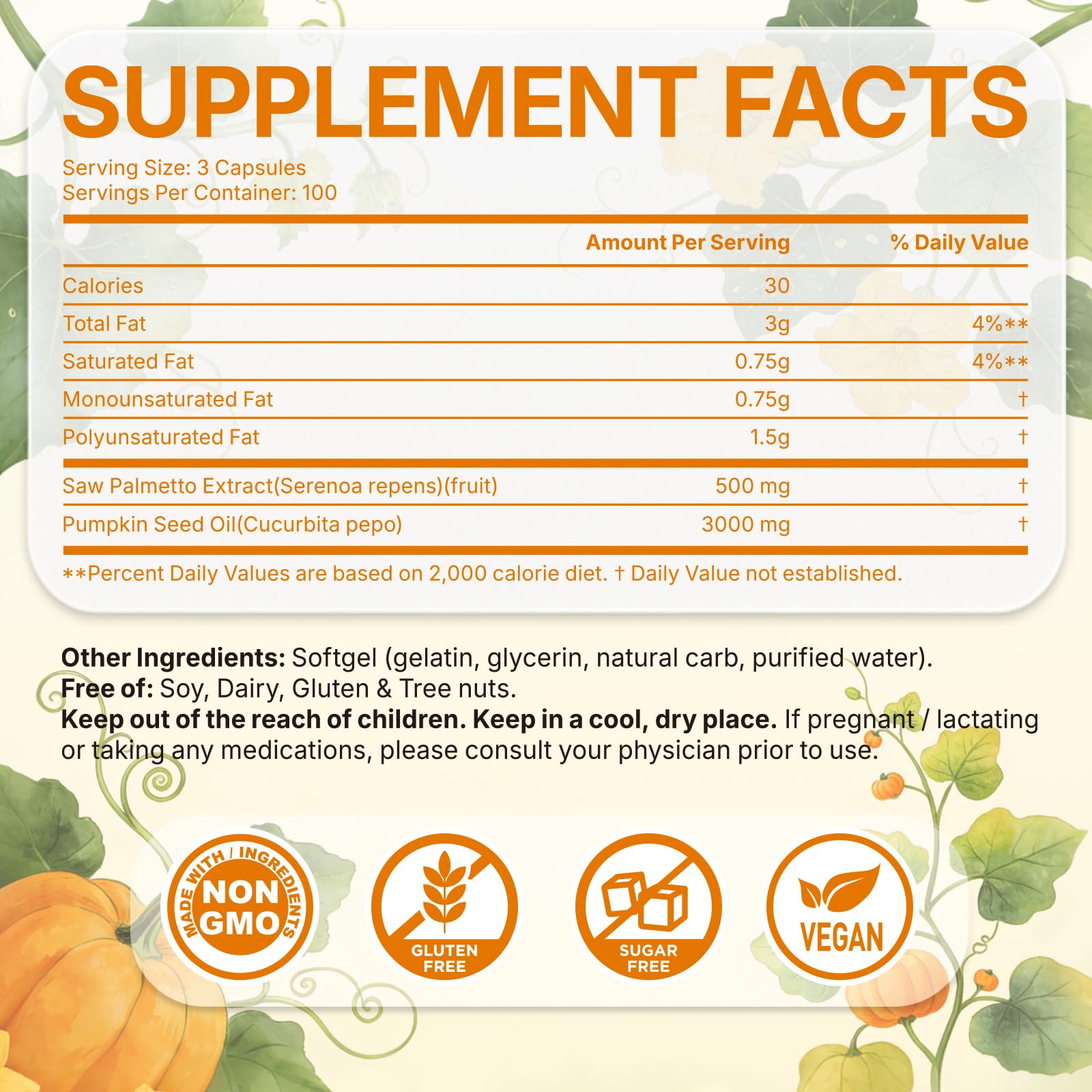 Fenolutra Pumpkin Seed Oil with Saw Palmetto softgels with measuring spoon