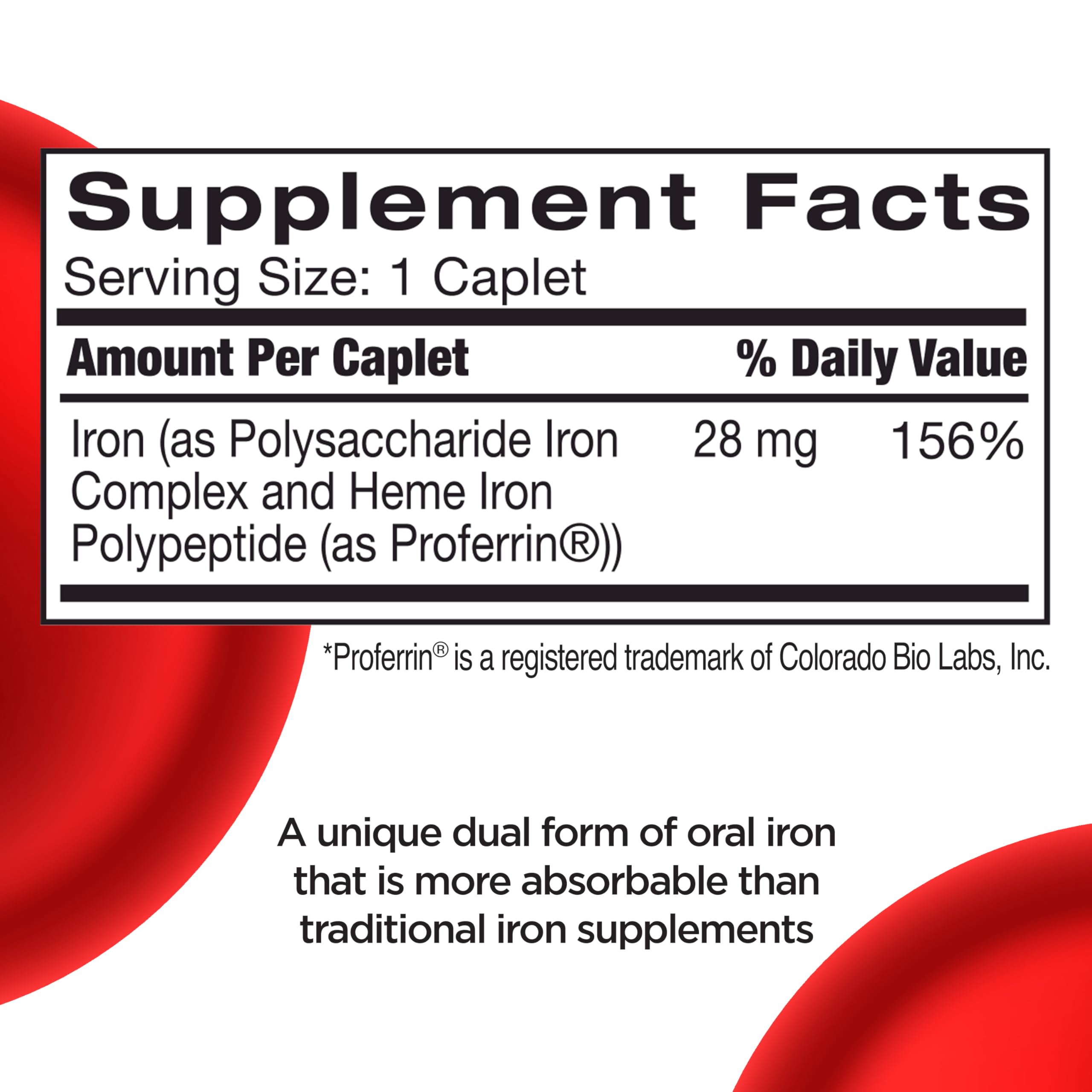 Feosol Complete Iron Supplement bottle on a table