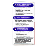 Feosol Complete Iron Supplement Caplets 28mg back view with ingredients